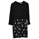 Victoria Beckham Insect Appliqué Long Sleeve Dress in Black Viscose