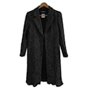 CHANEL Tweed coat / 36 / Wool / Navy - Chanel