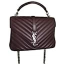 Yves Saint Laurent Bolso college mediano Rojo oscuro Prune