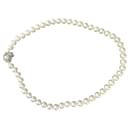 White gold necklace, cultured pearls and diamonds - Vintage