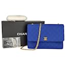 Chanel blue cotton Timeless shoulder bag - Years90