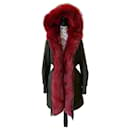 Moncler Hypolais Parka Coat in green red