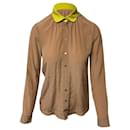 Gucci Buttondown-Hemd aus brauner Seide