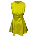 Dior Box Pleated Mini Dress in Yellow Cotton