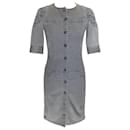 Louis Vuitton dress in grey cotton with buttons and shoulders in LV print