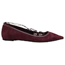 Michael Kors Lace Up Tabby Flats in Burgundy Suede