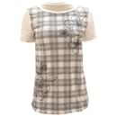 T-shirt Weekend Max Mara scozzese in cotone bianco stampato