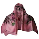 Lenço de seda rosa com estampa floral Dolce& Gabbana - Dolce & Gabbana