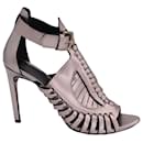 Proenza Schouler Cage Heels in Silver Patent Leather  