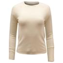 Theory Crewneck Sweater in Ivory Cashmere