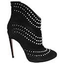 Alaia Studded Pearls Ankle Boots in Black Suede - Alaïa