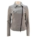 Drome Perforated Jacket in Grey Leather