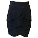 Temperley London Layered Knee-Length Skirt in Black Acetate
