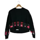 [Used] Alexander McQueen Sweatshirt / 40 / Cotton / Black / Shoulder Zip / Line / Docking / Men's - Alexander Mcqueen