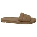  Vince Olina Quilted Slide Sandals in Beige Leather 