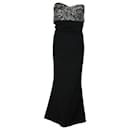 Marchesa Notte Sequined Gown in Black Polyester  - Autre Marque