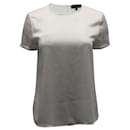Theory Slim T-Shirt aus weißer Polyester-Seide