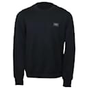 Dolce & Gabbana Jersey Sweatshirt with Branded Plate in Black Cotton