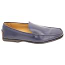 Tod's Slip-On Loafers in Navy Blue Leather