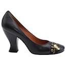 Marc By Marc Jacobs Pumps with Zipper Grommet Design in Black Leather