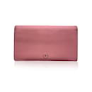 Pink Leather Long Continental Bifold Wallet with CC Logo - Chanel