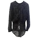 Long-sleeved lace bodysuit "Mysterious bjx kisses" ERES 38 black and gray - Eres