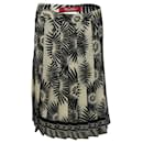 Max Mara Studio Floral Pleated Skirt in Ivory Silk