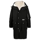 Valentino: Black doubled hood coat