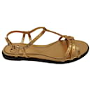 Rockstud leather sandals Gold Valentino