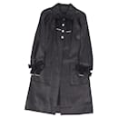 *[Used] Chanel Coat P55907 Fake Pearl Coco Mark Lambskin Ribbon Long Coat Outer Black Size 36 (S equivalent)