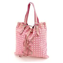 [Used] Yves Saint Laurent Tote Bag Shoulder Bag Kahala Dot Pink x White x Silver
