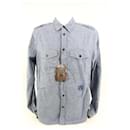 Men's XL Blue Denim Gaston V Button Down Shirt - Louis Vuitton