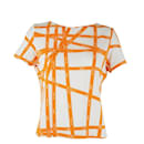 Herm��s Women's Medium Orange Ribbon Borduc T-Shirt - Hermès