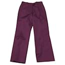 Dries Van Noten Wide Leg Pants in Purple Cotton