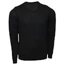 Boss V-Neck Slim-Fit Sweater in Black Wool - Hugo Boss