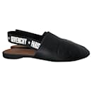 GIVENCHY Rivington Logo Elastico Slingback in Pelle Nera Ballerine Mules tg 38 Pre-Owned - Givenchy