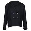 Blazer Helmut Lang Distressed in lana blu navy