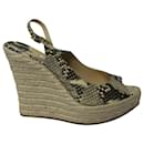 Jimmy Choo Polar Python Print Espadrille Wedges in Multicolor Leather