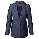 Hugo Denim Single-Breasted Jacket Blazer in Navy Blue Cotton Denim - Hugo Boss