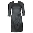 Issa London Kleid mit Polka-Dot-Print aus grauer Wolle
