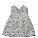 Alice + Olivia Tayla Floral Mini Dress in Blue Print Polyester