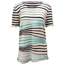 Armani Collezioni T-shirt à rayures en maille en polyester multicolore