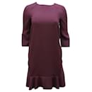 Marni Ruffled Shift Dress in Purple Polyester