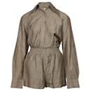 Prevu Long Sleeves and Shorts Set in Brown Linen - Autre Marque