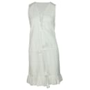 Melissa Odabash Layla Mini vestido bordado com cadarço em algodão branco