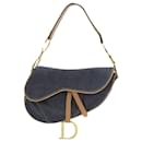 *[Used] Christian Dior Saddle Bag One Shoulder Bag Denim Blue