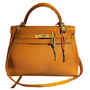 Kelly 32 gold leather cms - Hermès