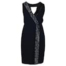 Emporio Armani Beaded Evening Dress in Navy Blue Polyester