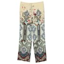 Etro Floral Print Trousers in Multicolor Silk