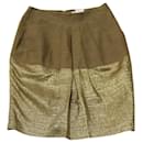 Etro Dual Tone Tulip Skirt in Gold Silk